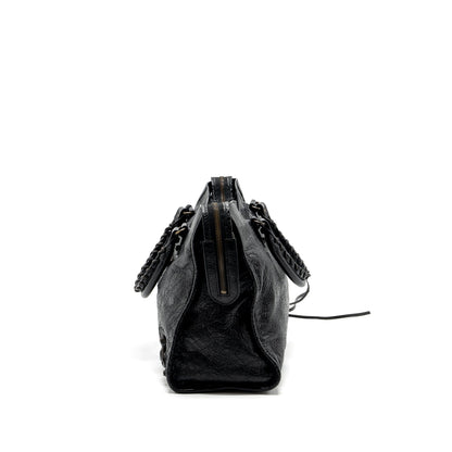 Balenciaga City Purse Calfskin Black Ruthenium Hardware