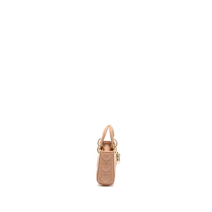 Dior Lady Dior Micro Purse Cannage Lambskin Rose Des Vents