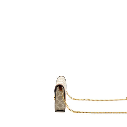 Celine Wallet on Chain Margo Triomphe Canvas/Calfskin
