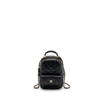 Chanel 24C mini backpack / crossbody bag caviar black LGHW (microchip)