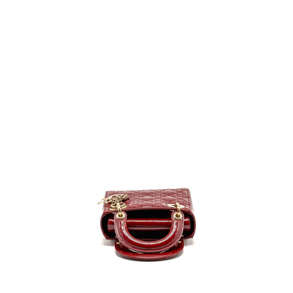 Dior Mini Lady dior patent leather red