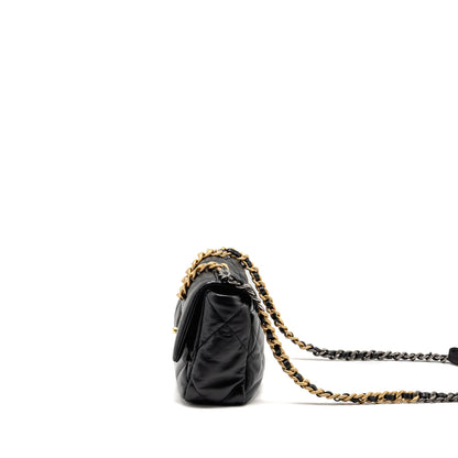 Chanel Small 19 bag goatskin black multicolor hardware (microchip)