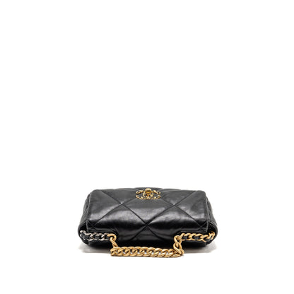 Chanel Small 19 bag goatskin black multicolor hardware (microchip)