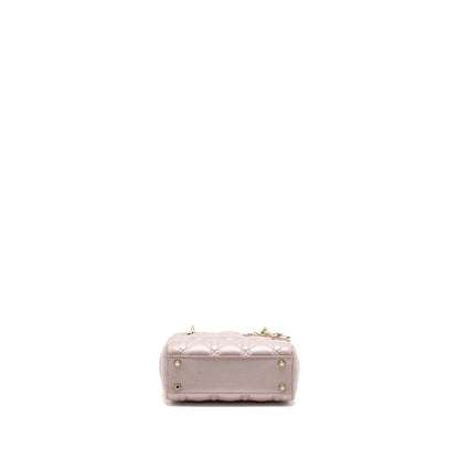 Dior Mini Lady Dior lambskin light pink