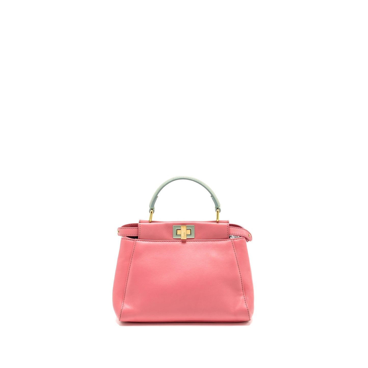 Fendi Colourblock Mini Peekaboo Nappa Leather Rosa Fluo/Oxigen Slate