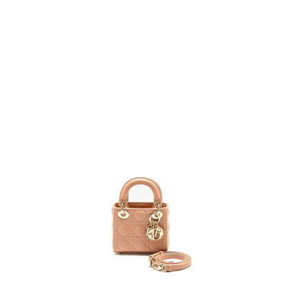 Dior Lady Dior Micro Purse Cannage Lambskin Rose Des Vents