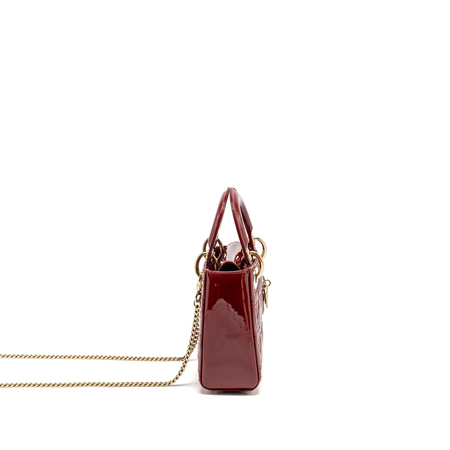 Dior Mini Lady dior patent leather red