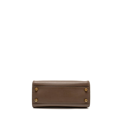 Fendi Small Peekaboo Iconic Purse Calfskin Brown