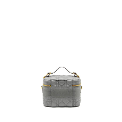 Dior Small Diortravel Vanity Case Cannage Lambskin Grey