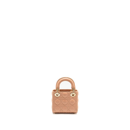 Dior Lady Dior Micro Purse Cannage Lambskin Rose Des Vents