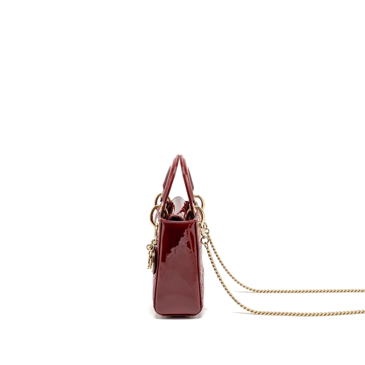 Dior Mini Lady dior patent leather red