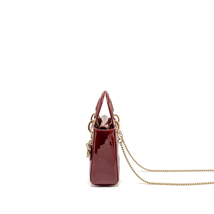 Dior Mini Lady dior patent leather red