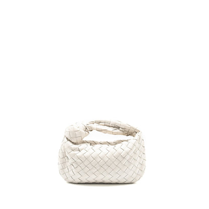 Bottega Veneta Mini Jodie Lambskin Chalk