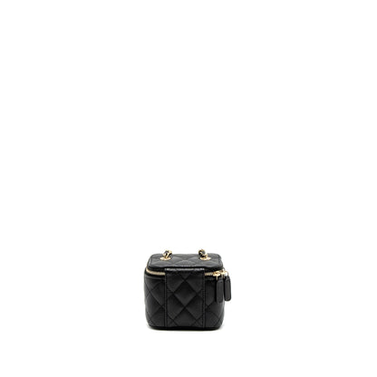 Chanel Mini Vanity with Chain Caviar Black LGHW (Microchip)