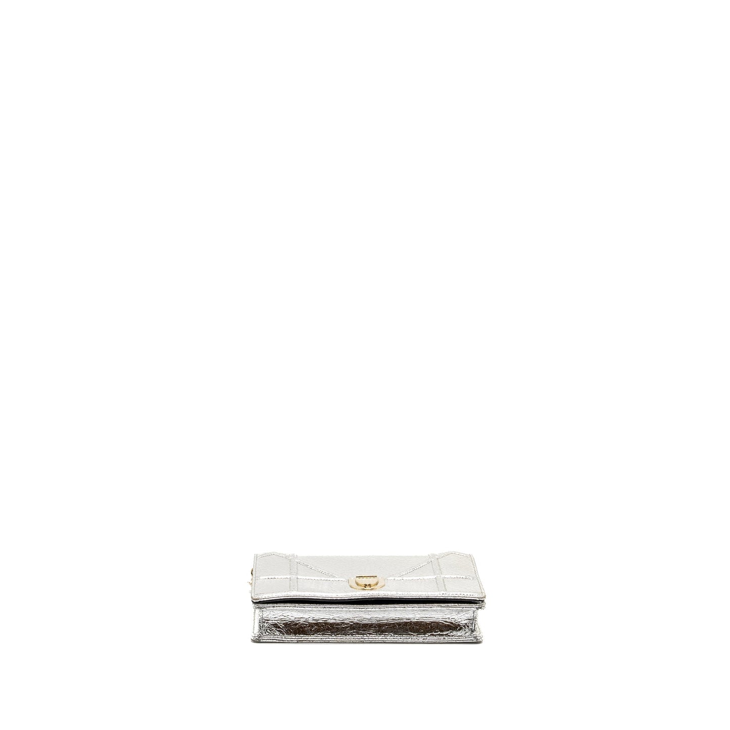 Dior Mini Diorama Purse Leather Metallic Silver