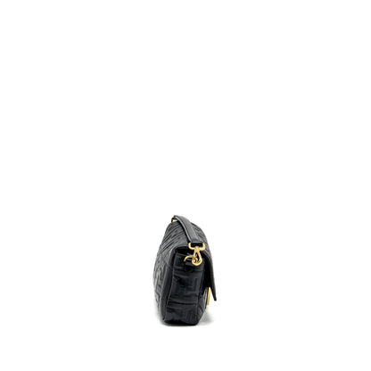 Fendi Baguette Purse with Motif Nappa Black