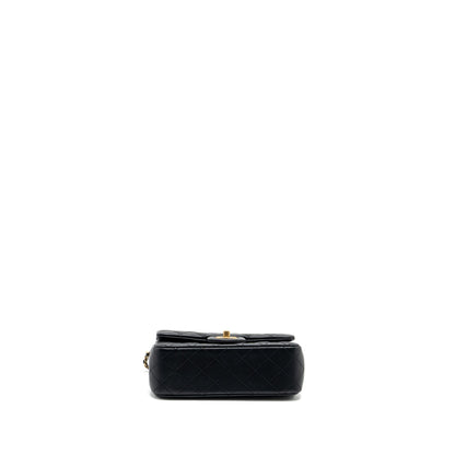 Chanel Pearl Crush Mini Rectangular Flap Bag Lambskin Black GHW (microchip)