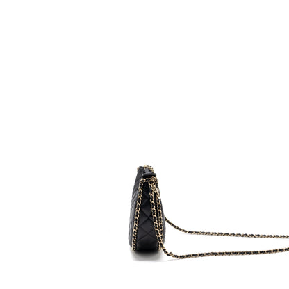 Chanel Small Moon Hobo Bag Lambskin Black LGHW (microchip)