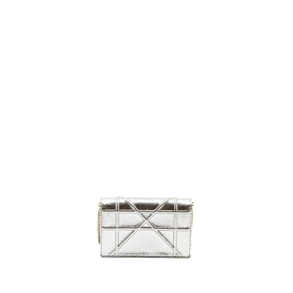 Dior Mini Diorama Purse Leather Metallic Silver