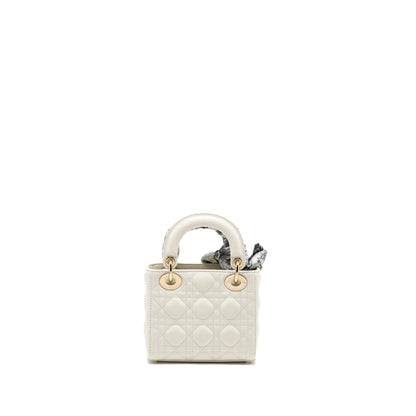 Dior Mini Lady Dior Lambskin White