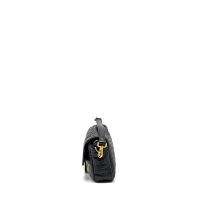 Fendi Baguette Purse with Motif Nappa Black