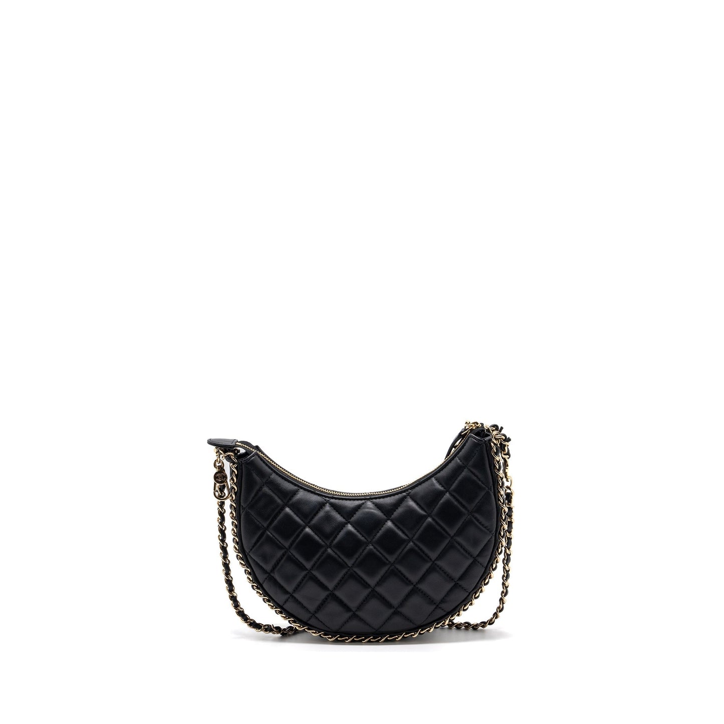 Chanel Small Moon Hobo Bag Lambskin Black LGHW (microchip)