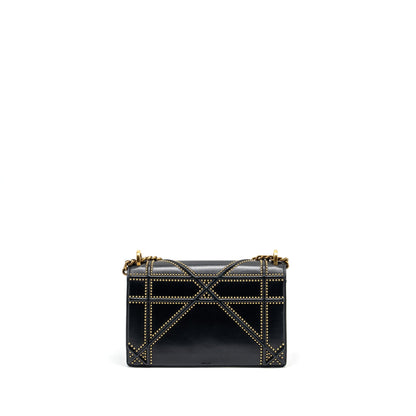 Medium Studded Diorama Lambskin Black