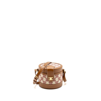 Luxury CELINE vanity box bag canvas/ calfskin leather multicolor GHW