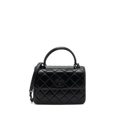 Chanel Small Trendy CC Flap Bag Lambskin So Black(microchip)