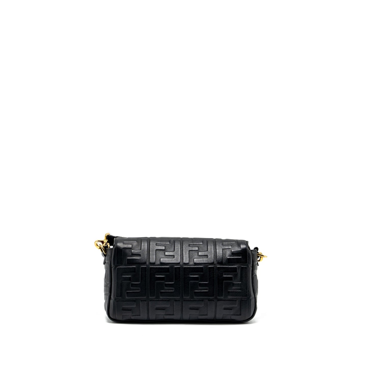 Fendi Baguette Purse with Motif Nappa Black