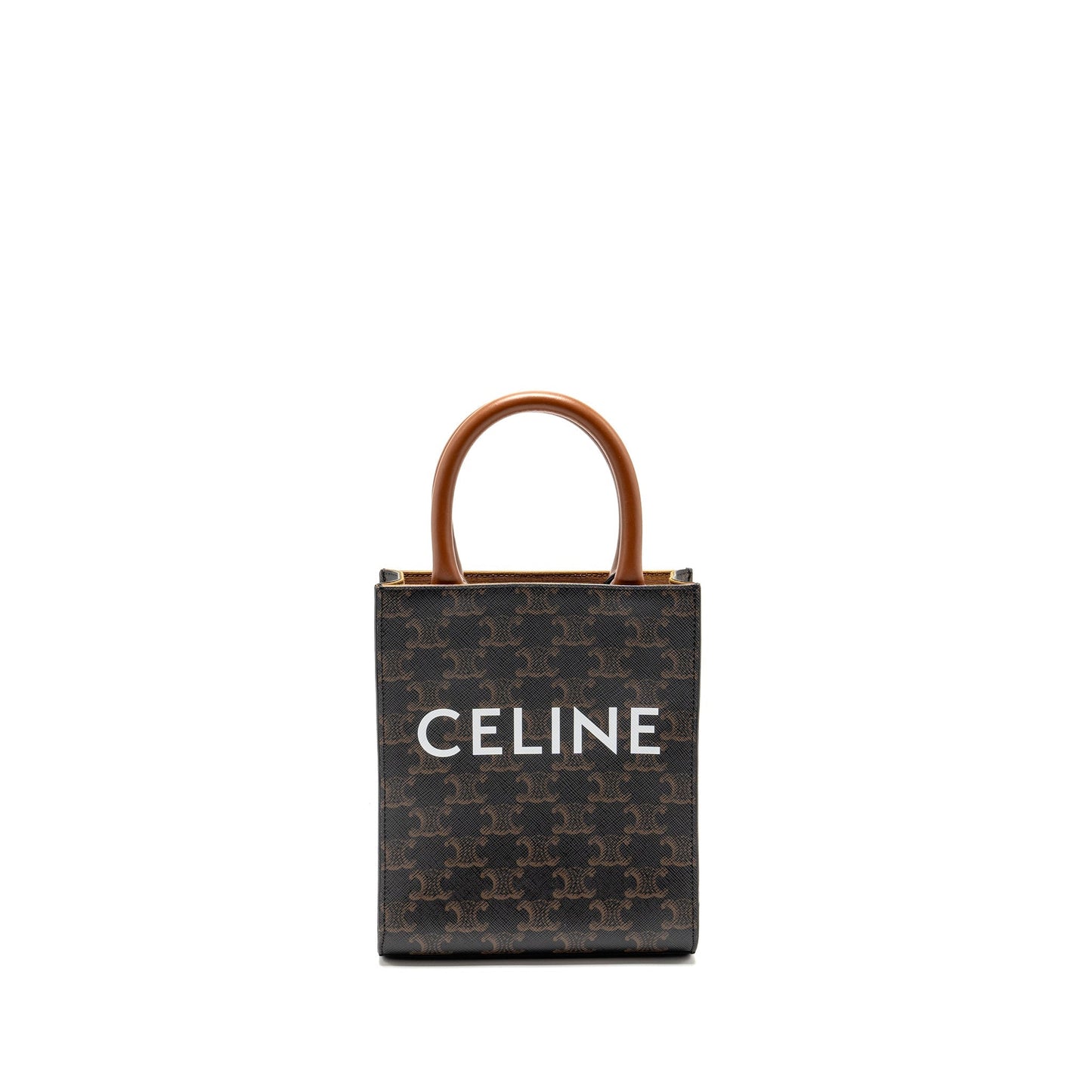 Luxury CELINE Mini Vertical Cabas Triomphe Canvas GHW