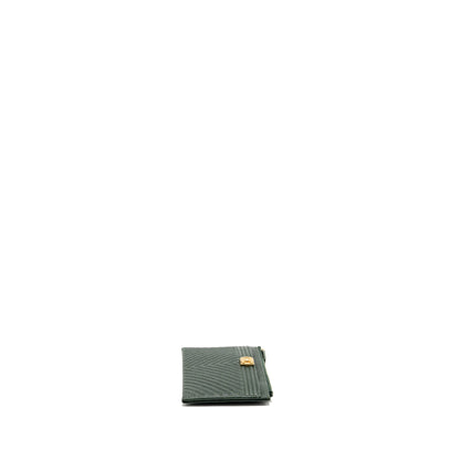 Chanel Chevron Boy Zip Pouch Caviar dark green GHW