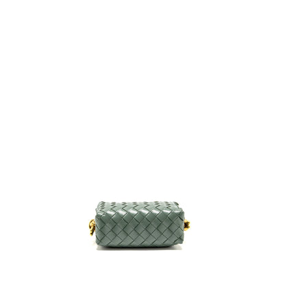 Bottega Veneta Mini Loop Purse Metal Knots Calfskin Green