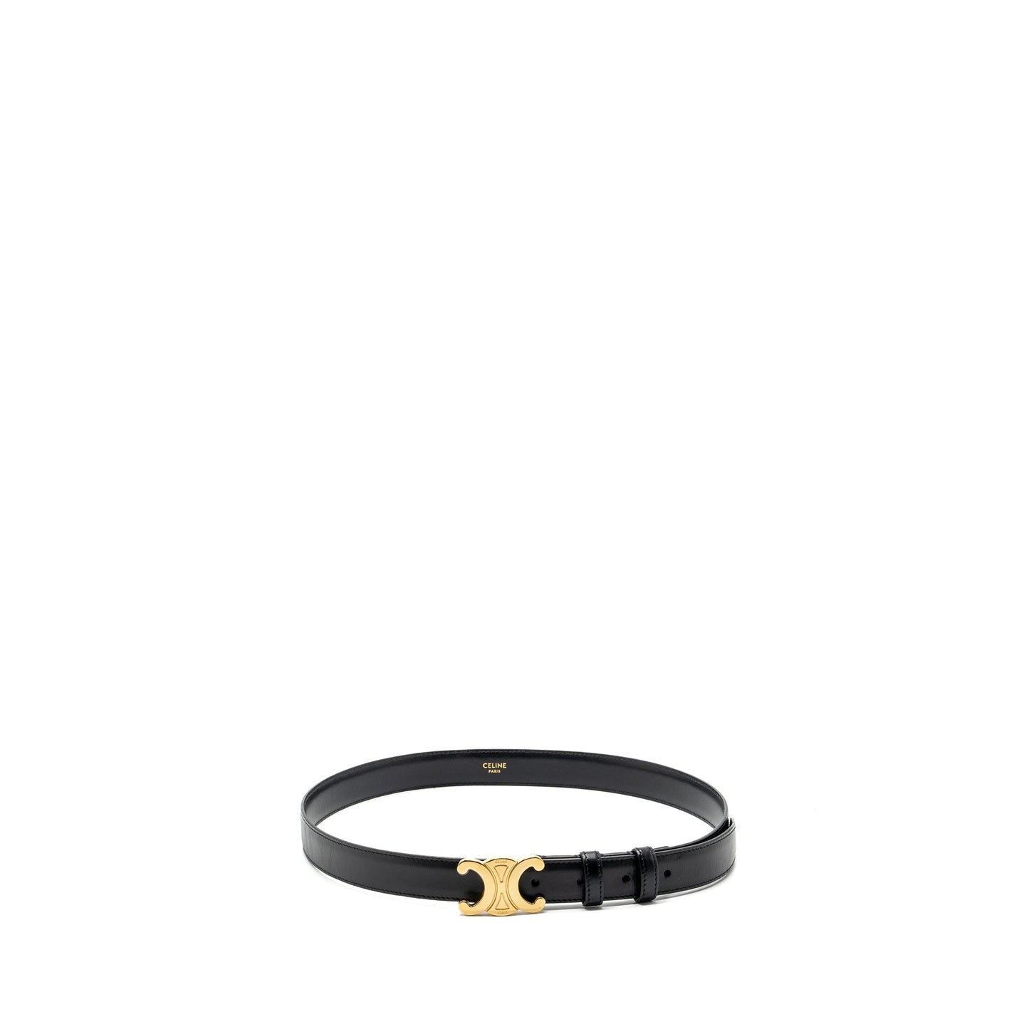 Celine size 85 Medium Triomphe belt calfskin black