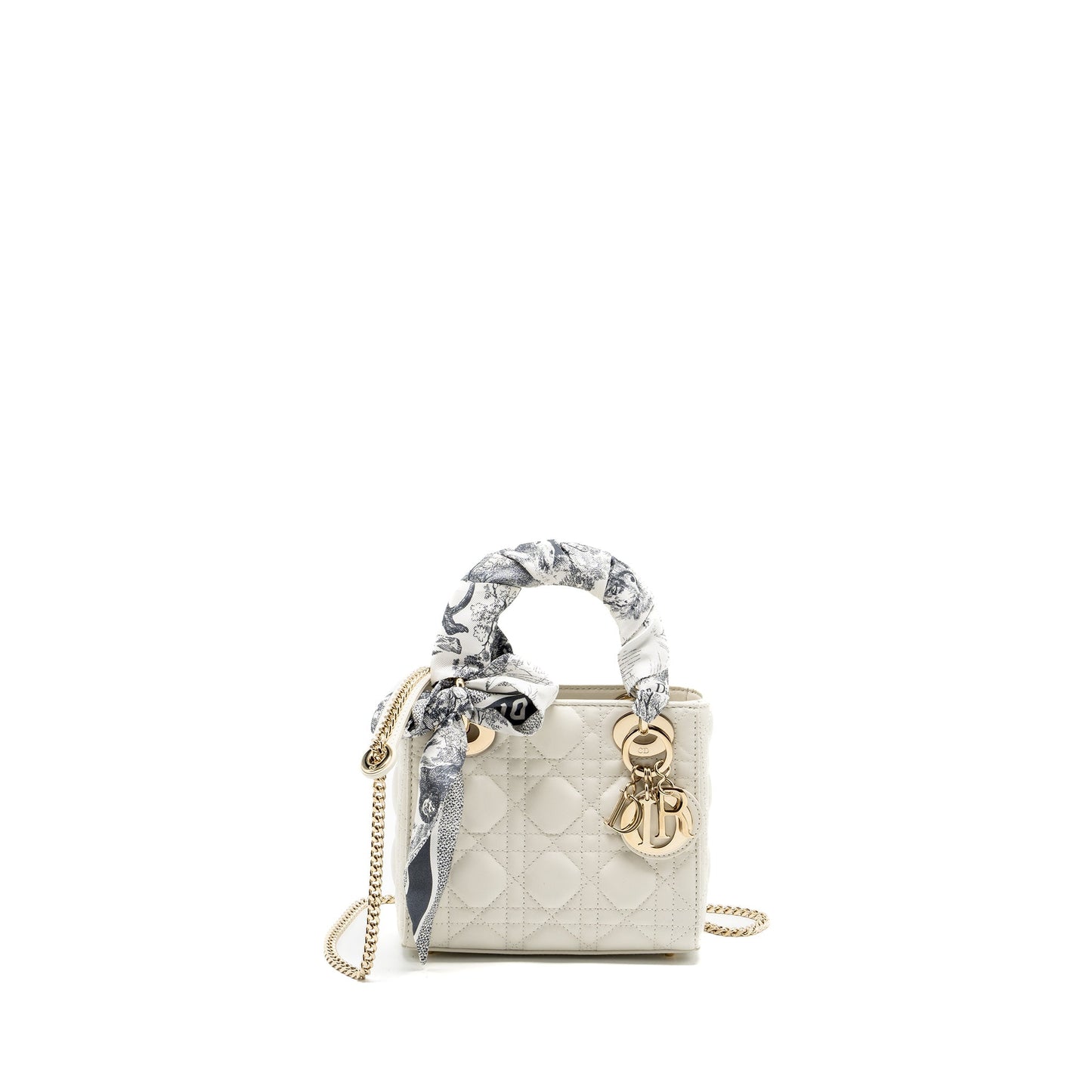 Dior Mini Lady Dior Lambskin White