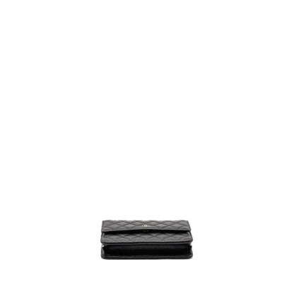 Chanel Square Wallet On Chain Caviar Black LGHW (Microchip)