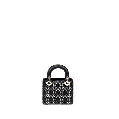 Dior Mini Lady Dior Satin Crystal Black