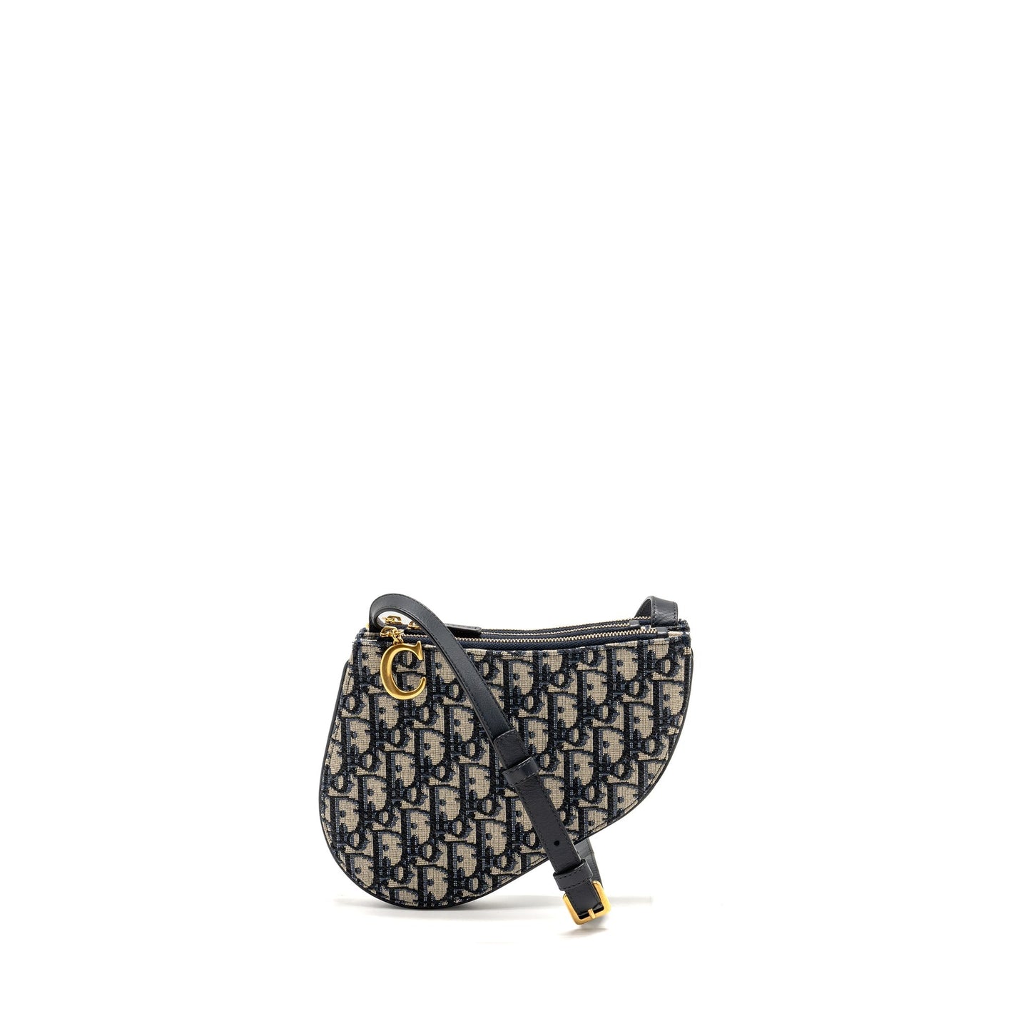 Dior Saddle Trio Pouch With Strap Oblique Canvas