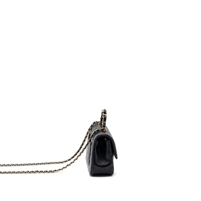 Chanel 23K Leather Chain Top Handle Mini Rectangular Flap Bag Lambskin Black LGHW (microchip)