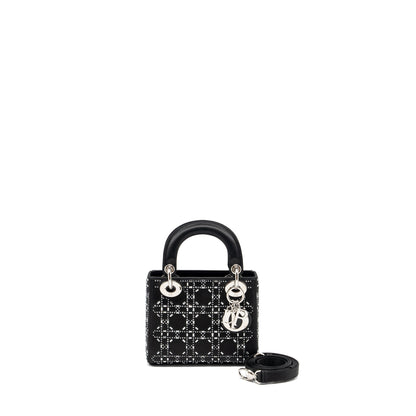 Dior Mini Lady Dior Satin Crystal Black