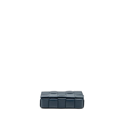 Bottega Veneta Small Cassette Purse Lambskin Dark Blue