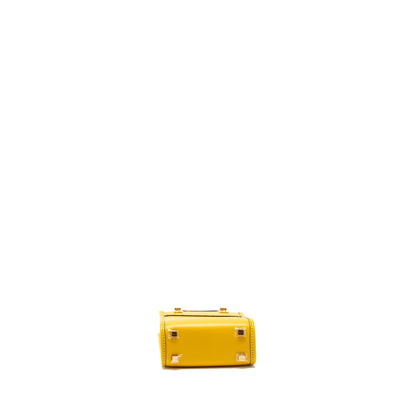 Fendi Mini Sunshine Shopper Calfskin Yellow