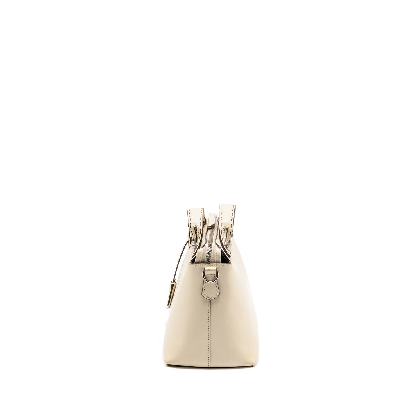 Fendi By The Way Boston Purse Calfskin Light Beige