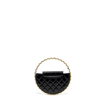 Chanel 23K Hoop Bag Patent leather black GHW (microchip)