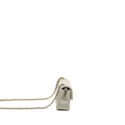 Chanel 22C mini rectangular flap bag lambskin grey LGHW (microchip)