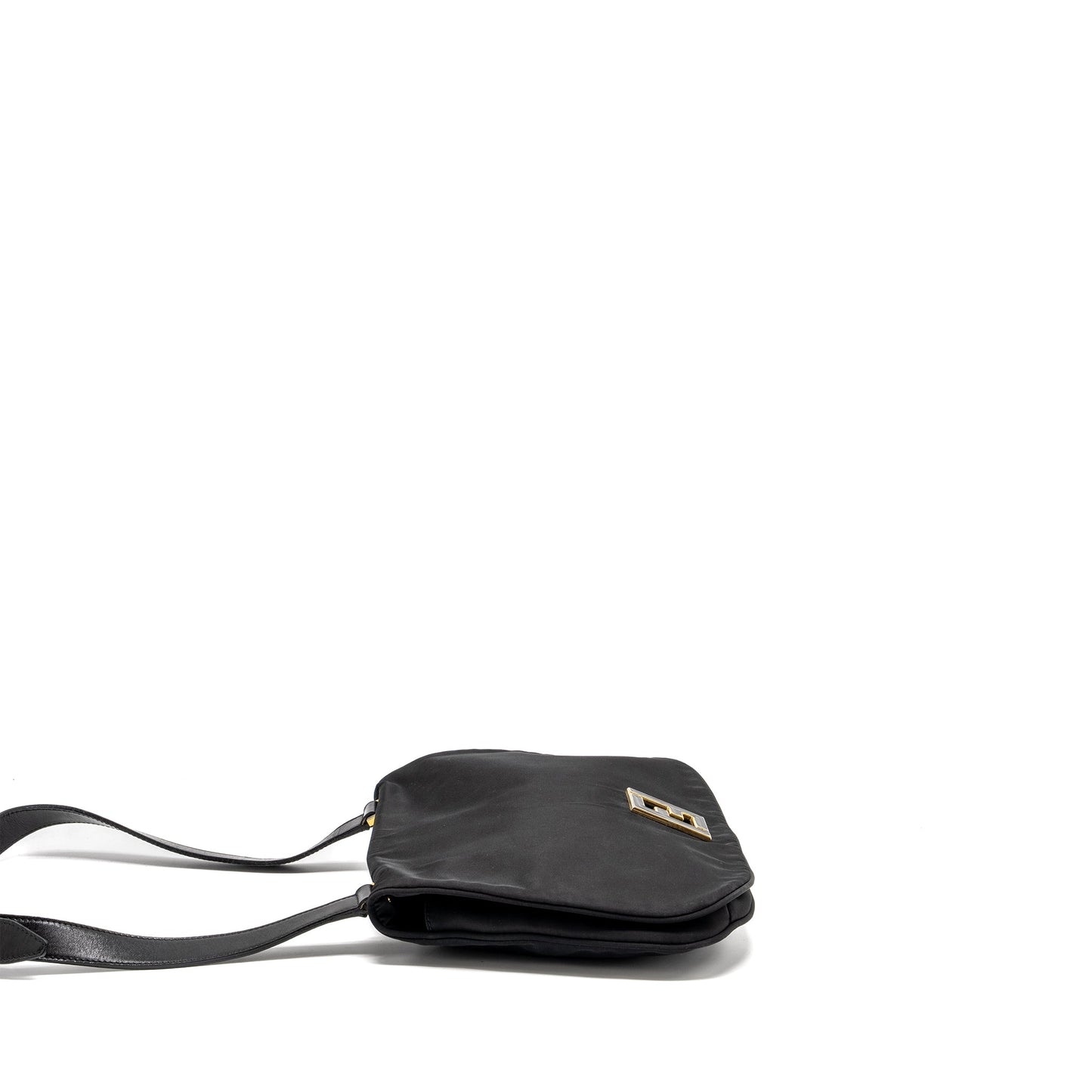 Fendi Vintage Flap Mini Purse Nylon Black