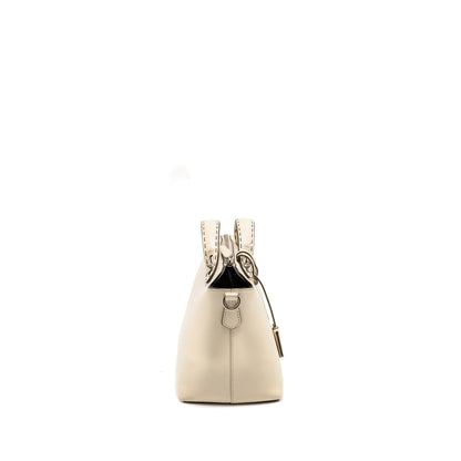 Fendi By The Way Boston Purse Calfskin Light Beige