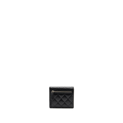 Chanel Classic Compact Wallet Caviar Black SHW (Microchip)