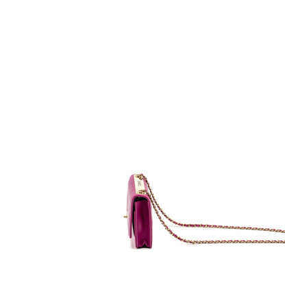 Chanel Trendy CC Wallet on Chain Lambskin Fuchsia GHW