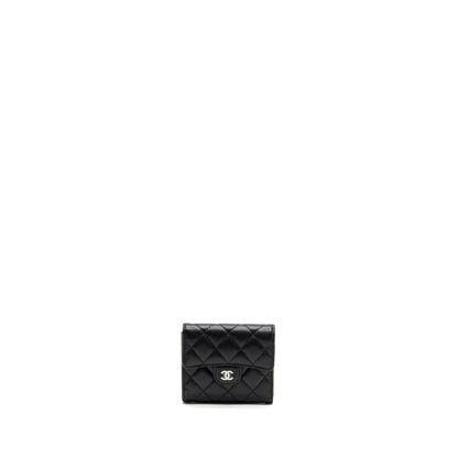 Chanel Classic Compact Wallet Caviar Black SHW (Microchip)